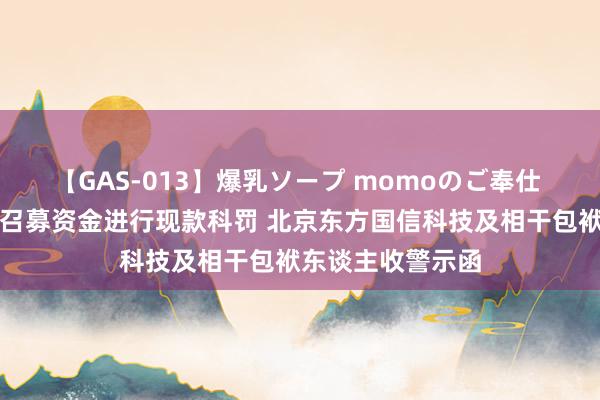 【GAS-013】爆乳ソープ momoのご奉仕 超授权期限对闲召募资金进行现款科罚 北京东方国信科技及相干包袱东谈主收警示函