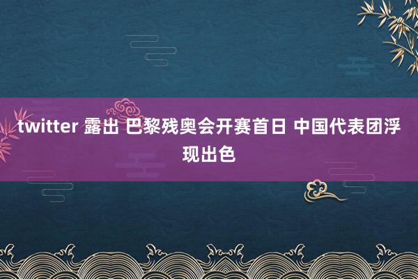 twitter 露出 巴黎残奥会开赛首日 中国代表团浮现出色