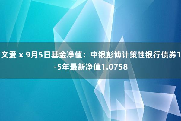 文爱 x 9月5日基金净值：中银彭博计策性银行债券1-5年最新净值1.0758