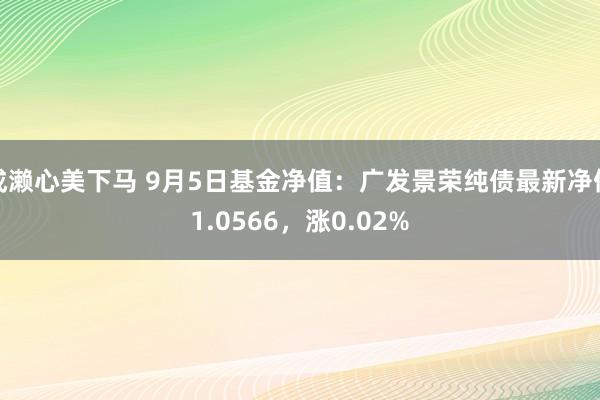 成濑心美下马 9月5日基金净值：广发景荣纯债最新净值1.0566，涨0.02%