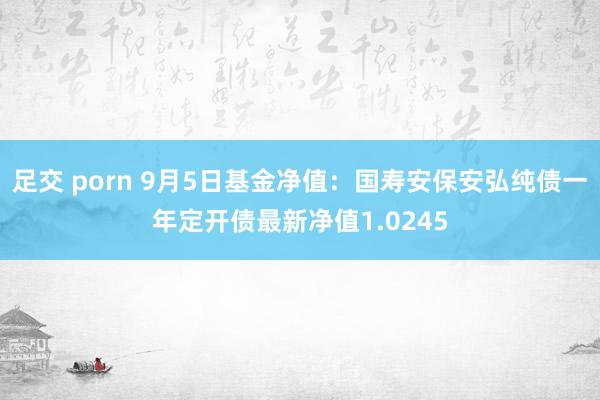 足交 porn 9月5日基金净值：国寿安保安弘纯债一年定开债最新净值1.0245