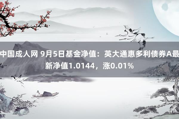 中国成人网 9月5日基金净值：英大通惠多利债券A最新净值1.0144，涨0.01%