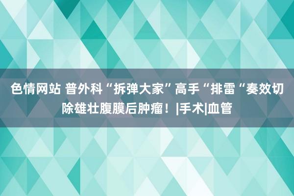 色情网站 普外科“拆弹大家”高手“排雷“奏效切除雄壮腹膜后肿瘤！|手术|血管