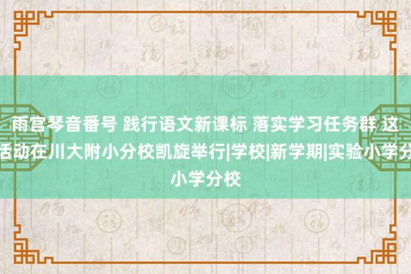 雨宫琴音番号 践行语文新课标 落实学习任务群 这场活动在川大